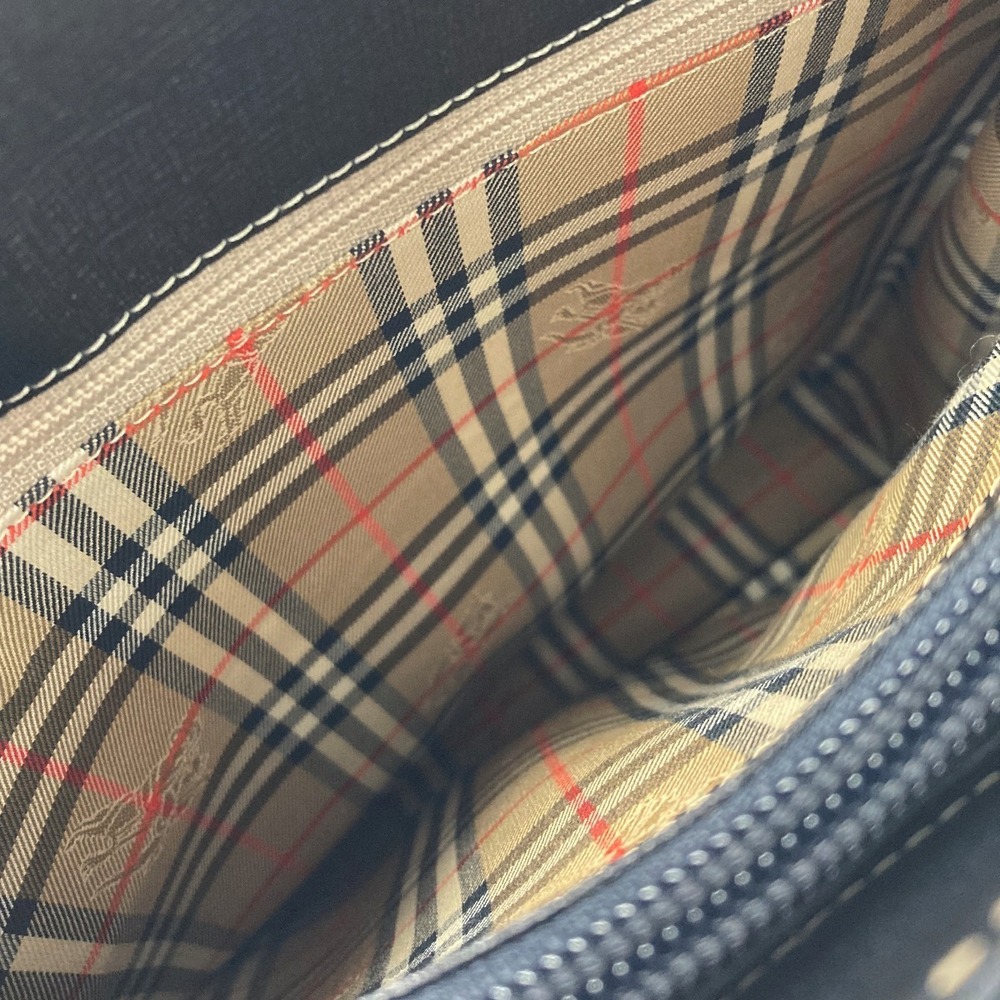 Burberry Handbag Black Leather Nova Check - Picture 5 of 7